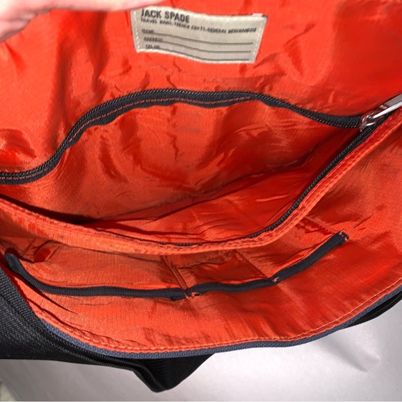 auth JACK SPADE navy canvas CROSSBODY messenger - Picture 7 of 10